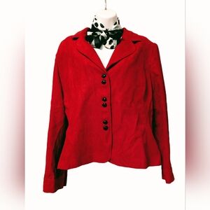 Studio I Vibrant Red Blazer Jacket Long Sleeves Sz. 14 Y2k